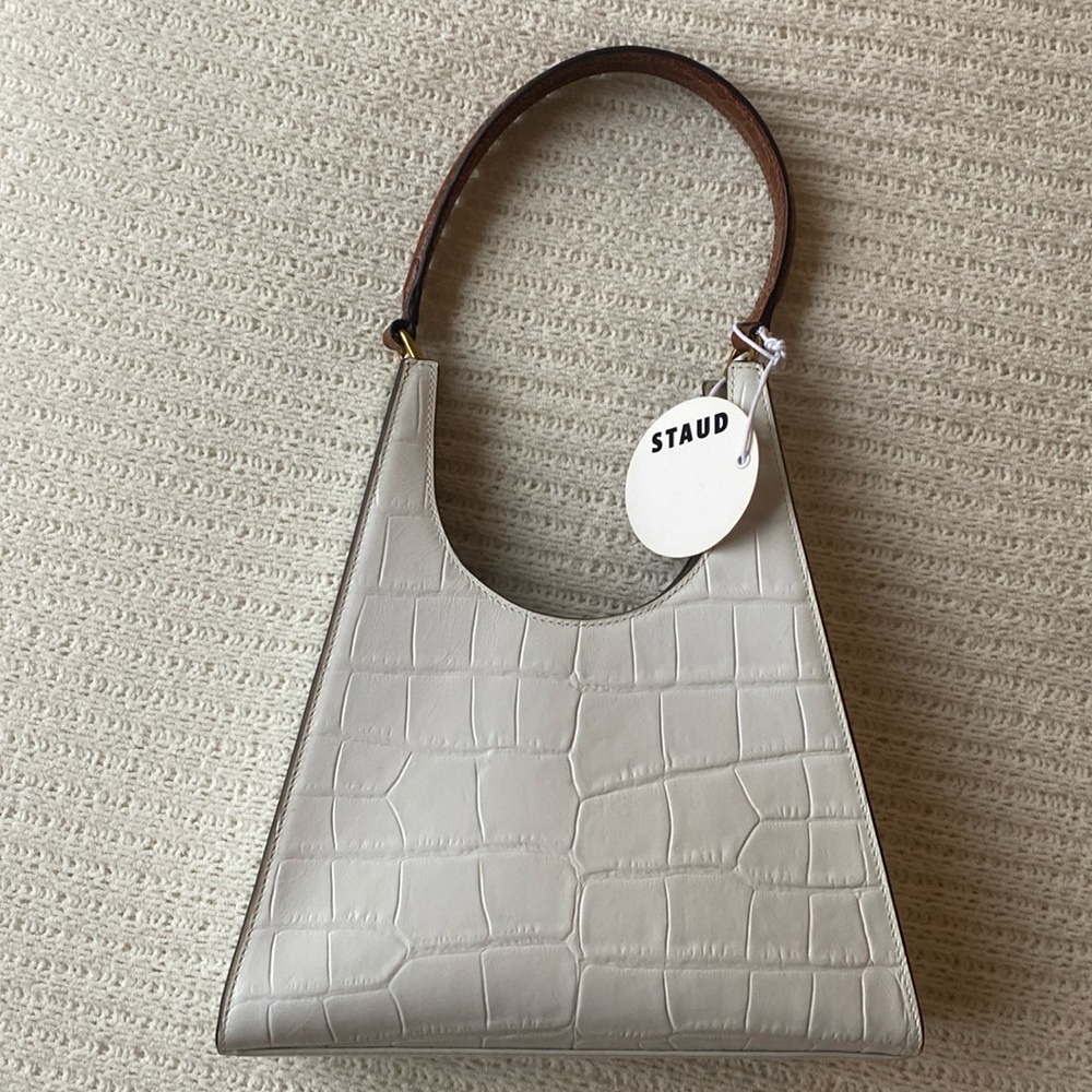 Staud Rey White Croc Bag NWT